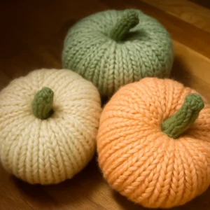 Gourdgeous Knit Pumpkins – Calabazas tejidas a dos agujas (Patrón PDF)