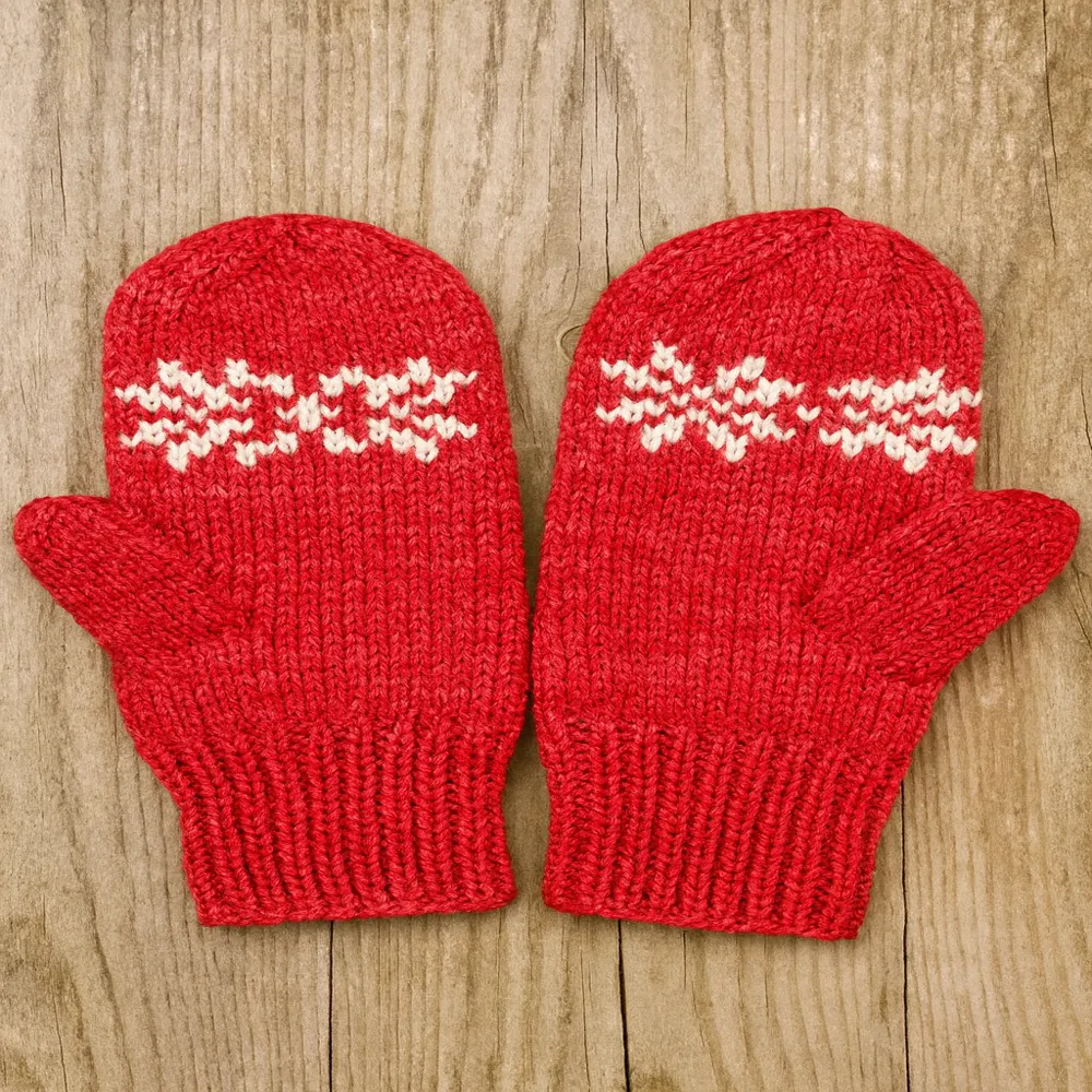 Wilkins Mitts – Fäustlinge mit festlichem Farbmuster (Strickanleitung PDF)